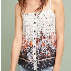Maeve Anthropologie Capitola Silk Cami Black and White 4